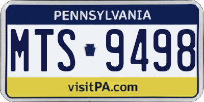 PA license plate MTS9498