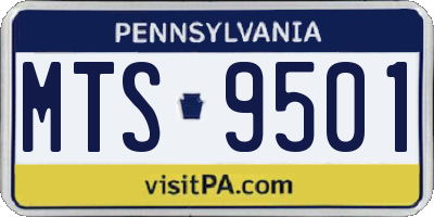 PA license plate MTS9501