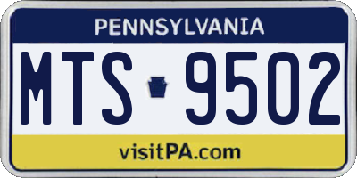 PA license plate MTS9502