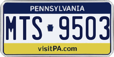 PA license plate MTS9503