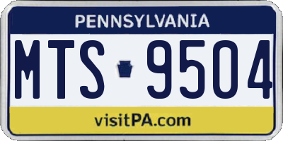 PA license plate MTS9504