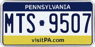 PA license plate MTS9507