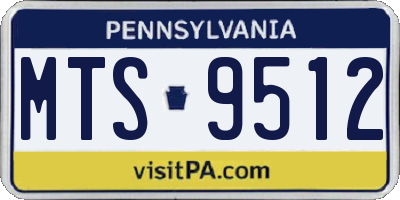PA license plate MTS9512