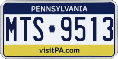 PA license plate MTS9513