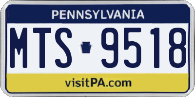 PA license plate MTS9518