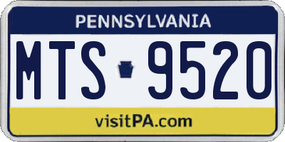 PA license plate MTS9520
