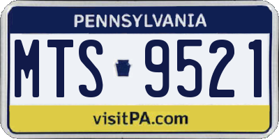 PA license plate MTS9521