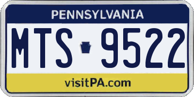 PA license plate MTS9522