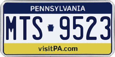 PA license plate MTS9523