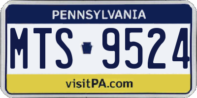 PA license plate MTS9524