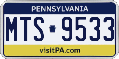 PA license plate MTS9533