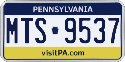 PA license plate MTS9537