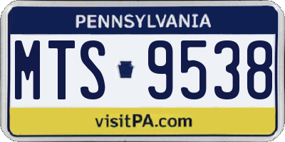PA license plate MTS9538