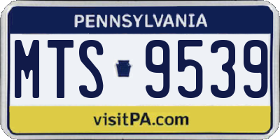 PA license plate MTS9539