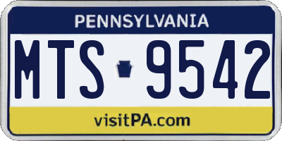 PA license plate MTS9542