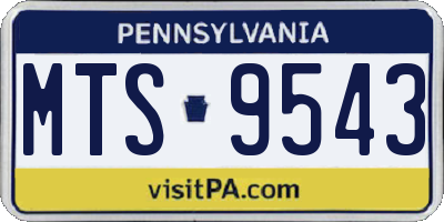 PA license plate MTS9543