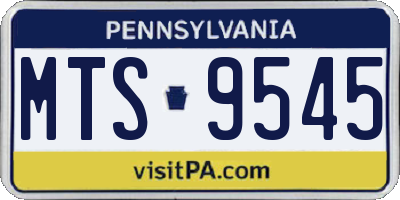 PA license plate MTS9545
