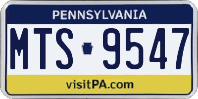 PA license plate MTS9547