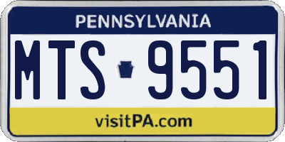 PA license plate MTS9551