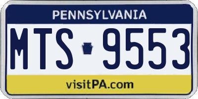 PA license plate MTS9553