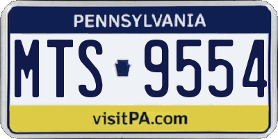 PA license plate MTS9554