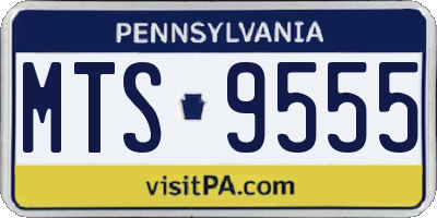 PA license plate MTS9555