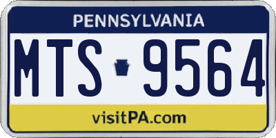 PA license plate MTS9564
