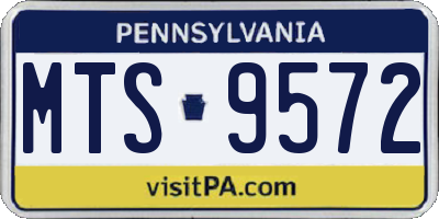 PA license plate MTS9572