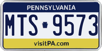 PA license plate MTS9573
