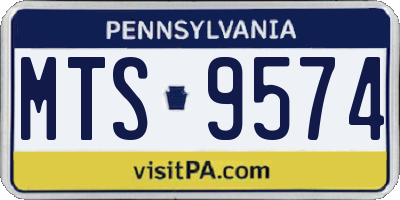 PA license plate MTS9574