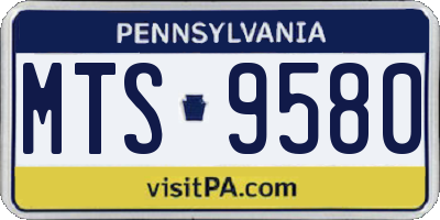 PA license plate MTS9580