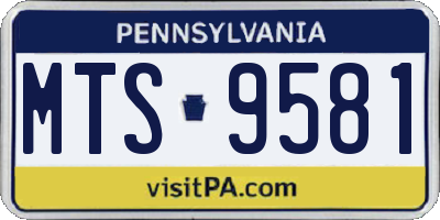 PA license plate MTS9581