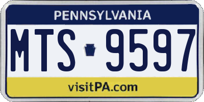 PA license plate MTS9597