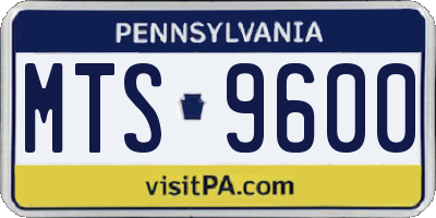 PA license plate MTS9600