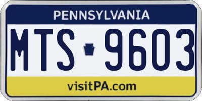 PA license plate MTS9603