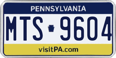 PA license plate MTS9604