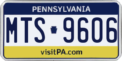 PA license plate MTS9606