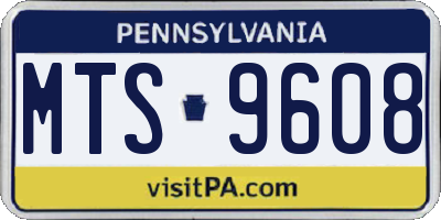 PA license plate MTS9608