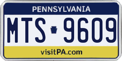 PA license plate MTS9609