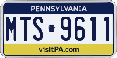 PA license plate MTS9611