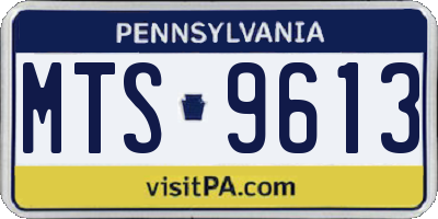 PA license plate MTS9613