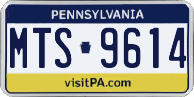 PA license plate MTS9614