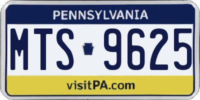 PA license plate MTS9625