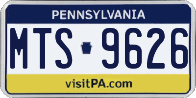 PA license plate MTS9626
