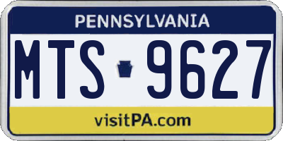 PA license plate MTS9627
