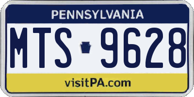 PA license plate MTS9628