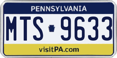 PA license plate MTS9633