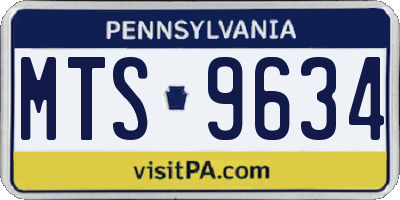 PA license plate MTS9634