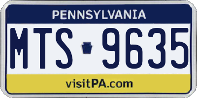 PA license plate MTS9635