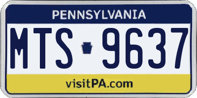 PA license plate MTS9637